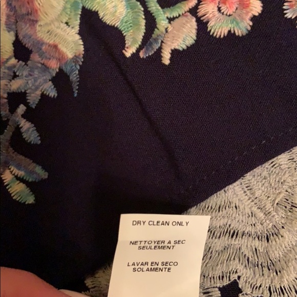 Karen Kane Embroidered Top in Navy - Picture 13 of 16